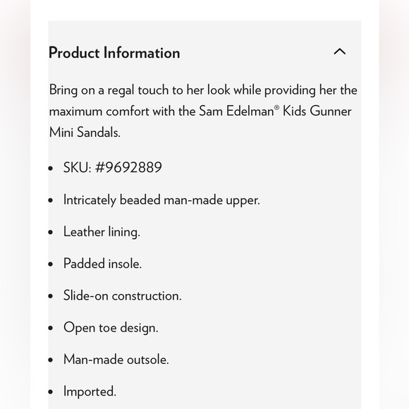 Sam Edelman Girls Gunnar Sandals Size 4 - Picture 8 of 9